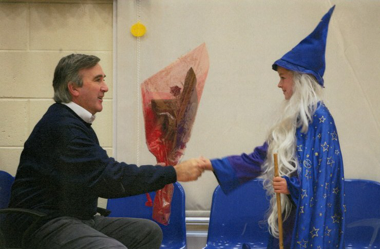 Congratulated by the Wizard after I had opened the new Marland Hill Primary 