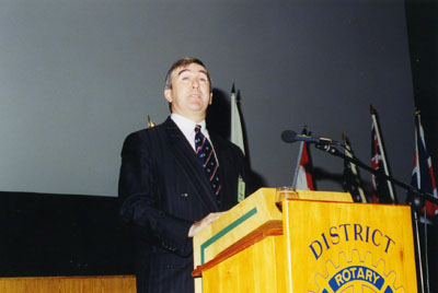 gervase phinn  public speaking at Rotary Club